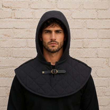 Medieval Padded Cotton Coif Hood for LARP, SCA & Renaissance Fairs