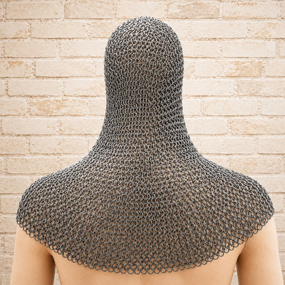 Medieval Chainmail Coif – 9mm Flat Riveted Rings with Solid Washer Rings