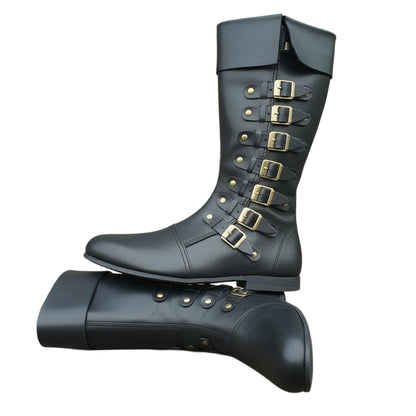 Medieval Leather Boots: Viking Pirate Style Renfaire Boots, Reenactments, Theater, Halloween events