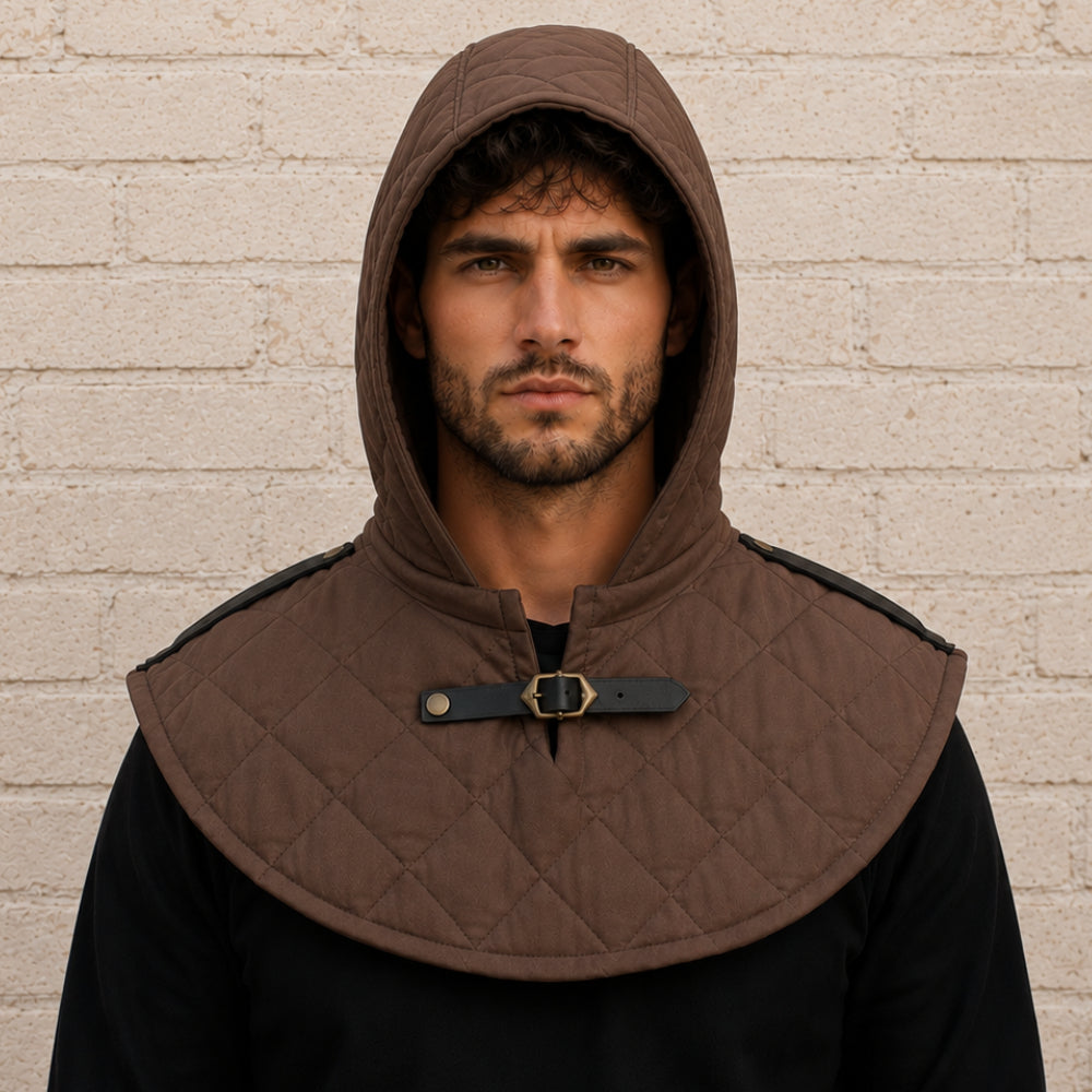 Medieval Padded Cotton Coif Hood for LARP, SCA & Renaissance Fairs