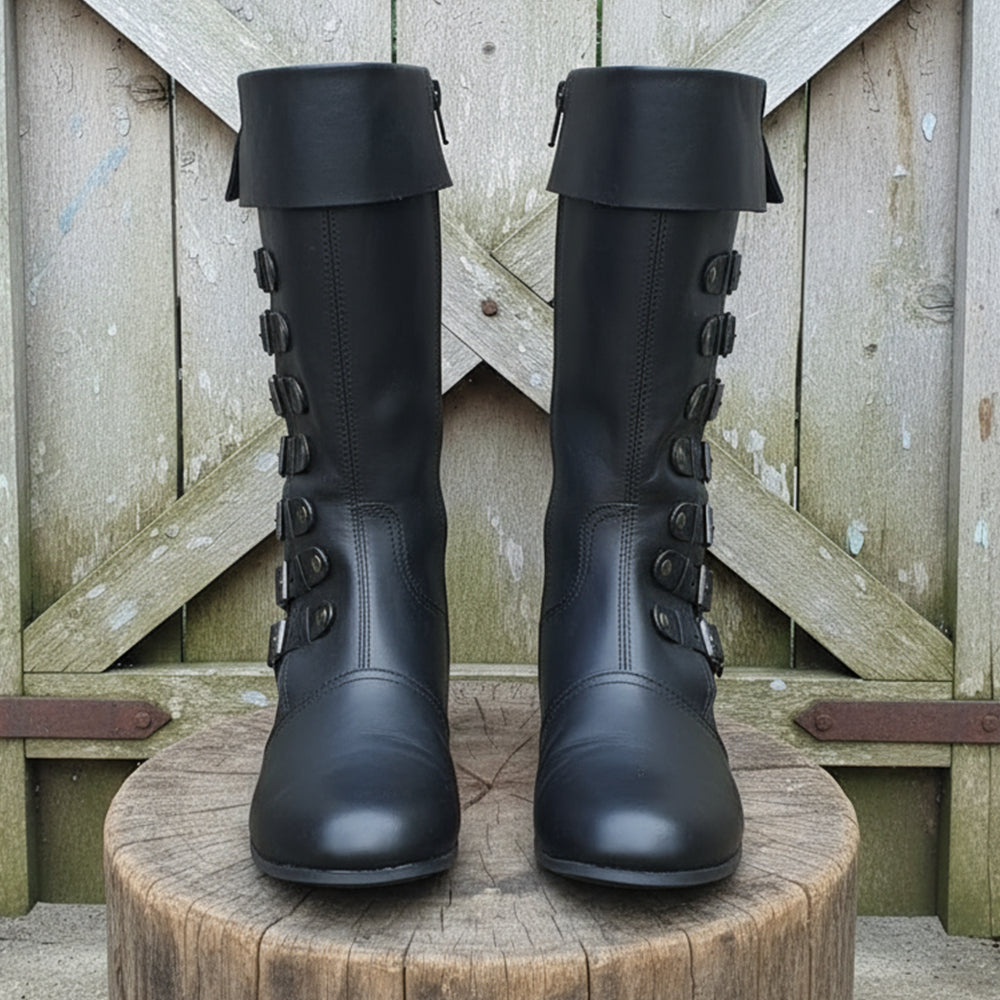 Medieval Leather Boots: Viking Pirate Style Renfaire Boots, Reenactments, Theater, Halloween events