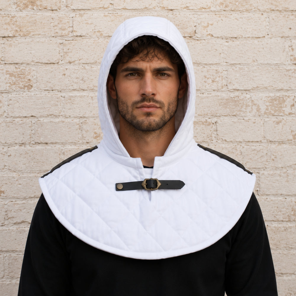 Medieval Padded Cotton Coif Hood for LARP, SCA & Renaissance Fairs