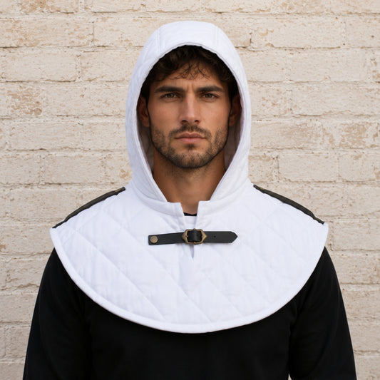Medieval Padded Cotton Coif Hood for LARP, SCA & Renaissance Fairs
