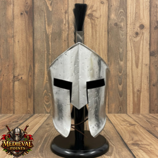 Silver Spartan Warrior Helmet: 300 Movie Replica, Halloween Gifts