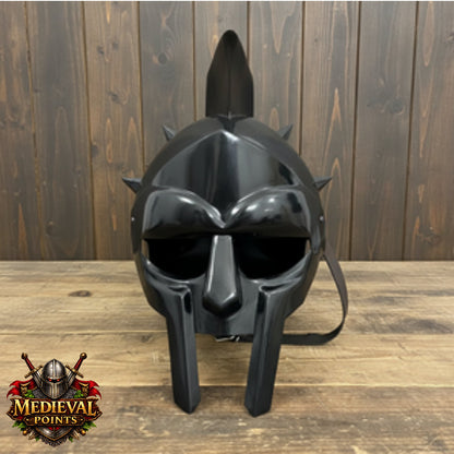 Gladiator Maximus Helmet: for Role Play with Display Stand for Home Office Decor