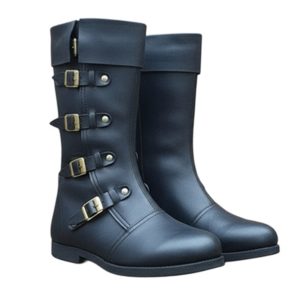 Medieval Renaissance Boots : Viking Pirate Style Ren faire Boots, Brown Reenactments Shoes ,