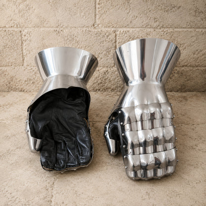 Medieval Steel Gauntlets – Knight Armor Gloves for LARP, SCA Combat & Reenactment