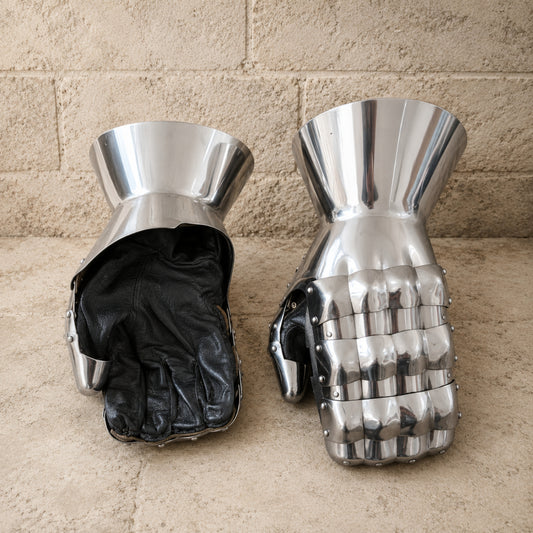 Medieval Steel Gauntlets – Knight Armor Gloves for LARP, SCA Combat & Reenactment