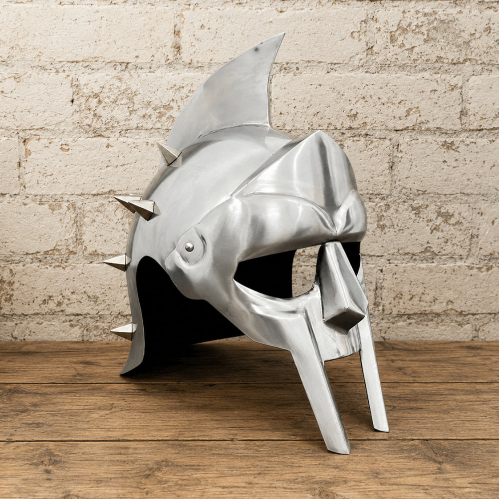 Maximus Gladiator Helmet Replica with Display Stand – Ancient Roman Warrior Armor Collectible