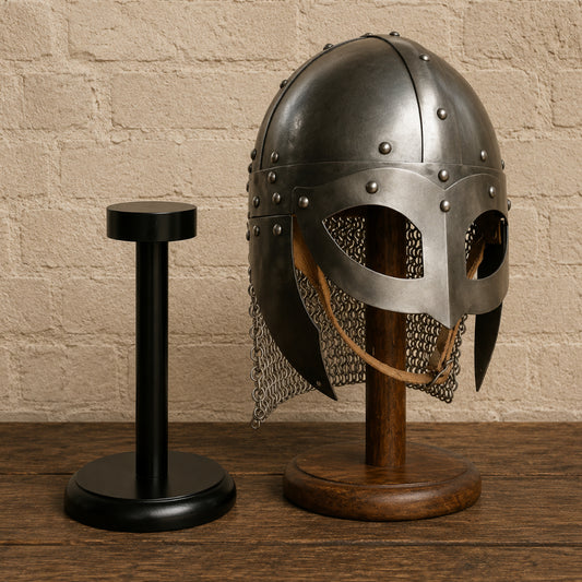 Viking Vendel Spectacle Helmet with Chainmail – Medieval Norse Warrior Armor Display