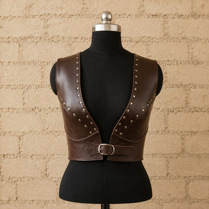 Shieldmaiden Warrior Leather Vest – Viking Armor for LARP & Cosplay