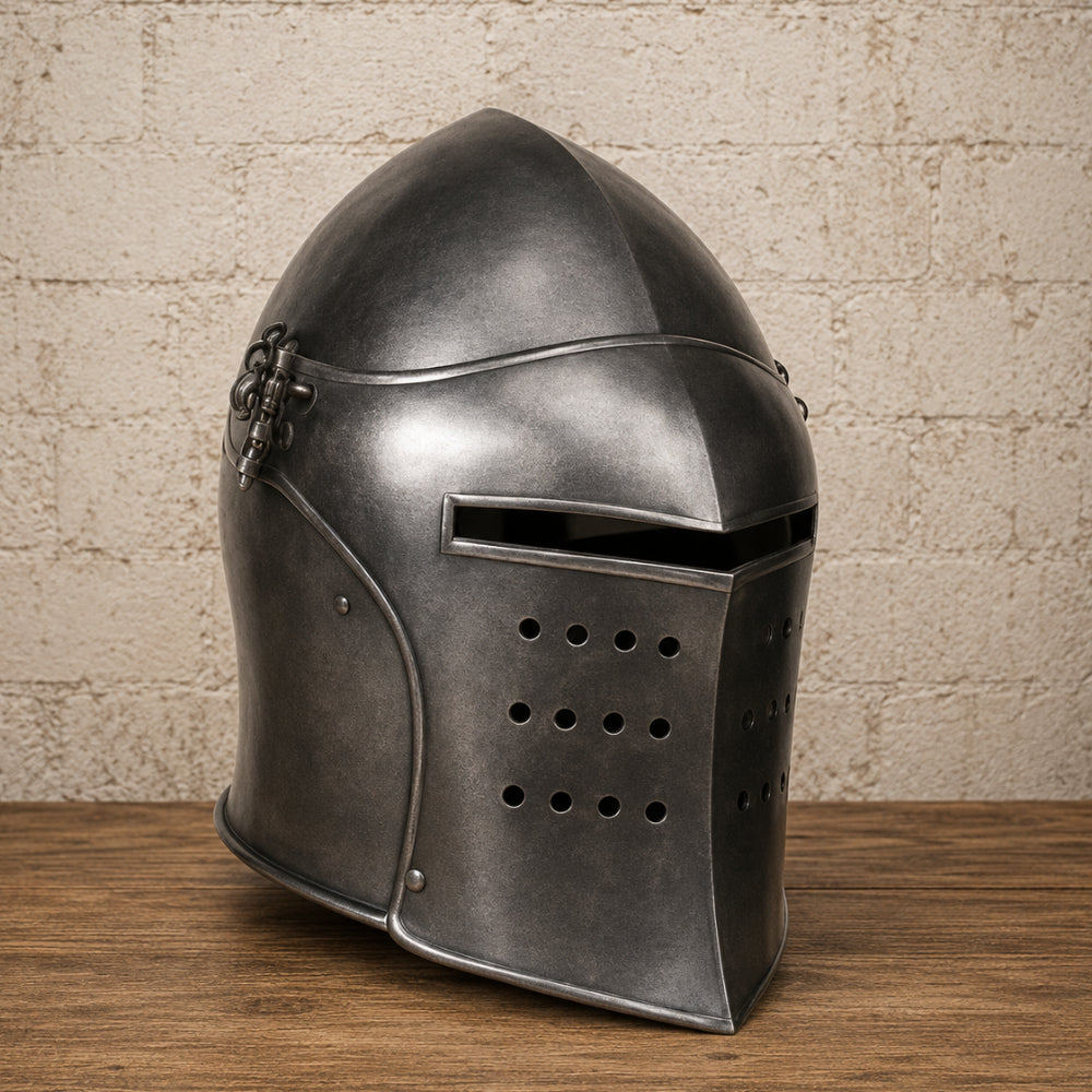 Medieval Barbuta Helmet – Wearable Knight Armor Helm for Reenactment, Cosplay & Display
