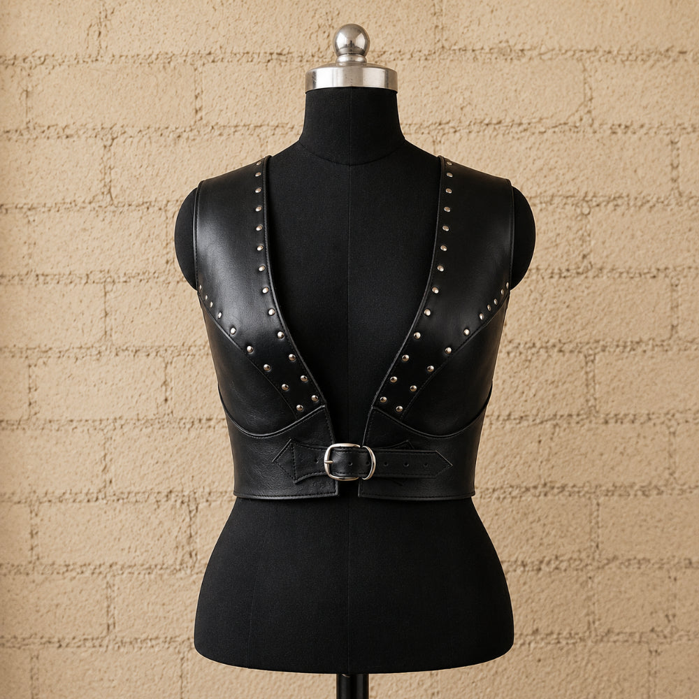 Shieldmaiden Warrior Leather Vest – Viking Armor for LARP & Cosplay