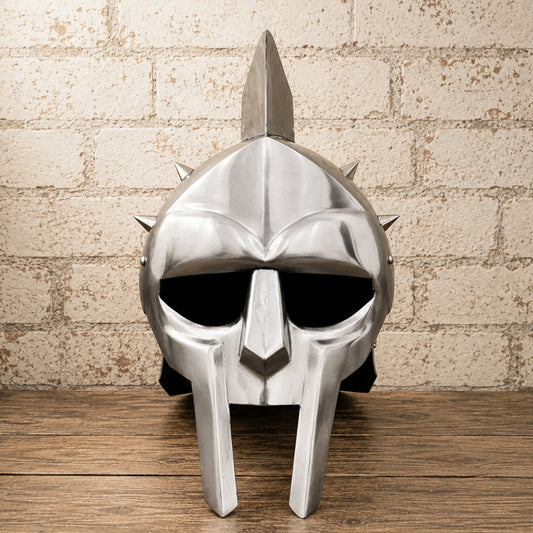 Maximus Gladiator Helmet Replica with Display Stand – Ancient Roman Warrior Armor Collectible
