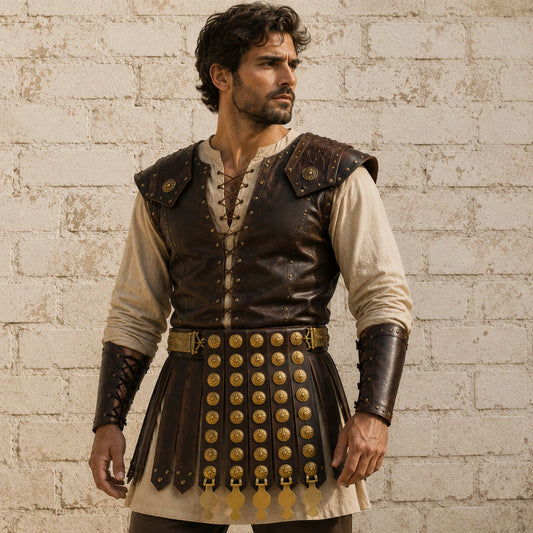 Roman Legionary Leather Cingulum Belt | Gladiator Armor for LARP & Ren Faire
