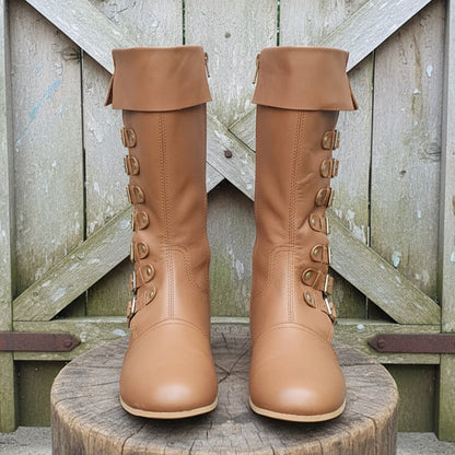 Medieval Leather Boots: Viking Pirate Style Renfaire Boots, Reenactments, Theater, Halloween events