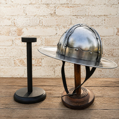 Medieval Kettle Hat Helmet – Handcrafted 18 Gauge Steel Wearable Knight Armor for Reenactment, LARP & Display