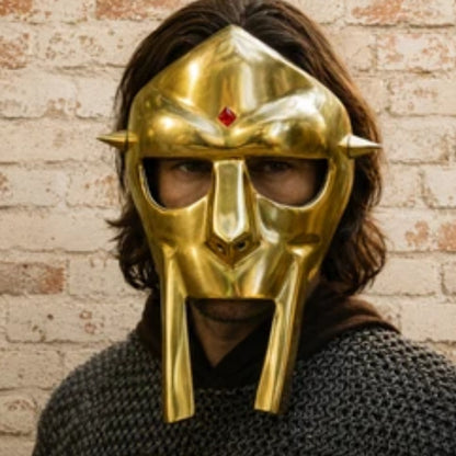 Medieval DOOM Mask Replica – Handmade Metal Rapper Mask | Hip Hop Cosplay Helmet | Fantasy Warrior Face Mask