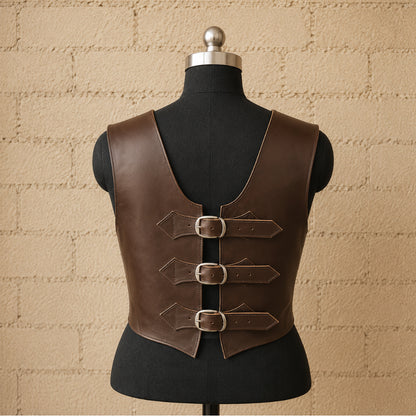 Shieldmaiden Warrior Leather Vest – Viking Armor for LARP & Cosplay