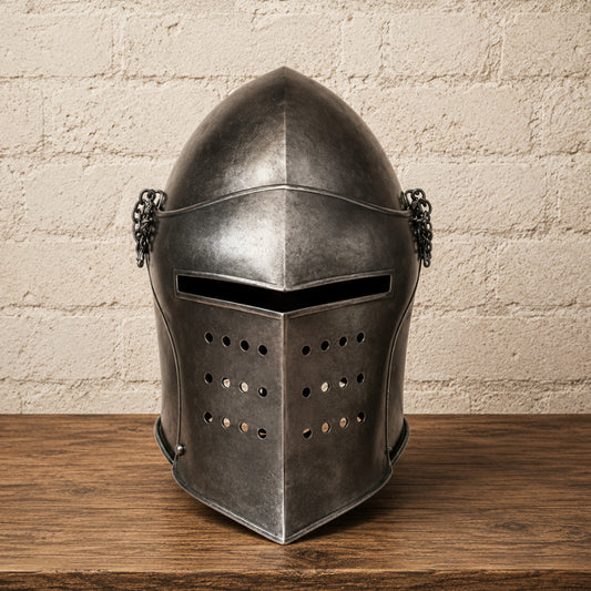 Medieval Barbuta Helmet – Wearable Knight Armor Helm for Reenactment, Cosplay & Display