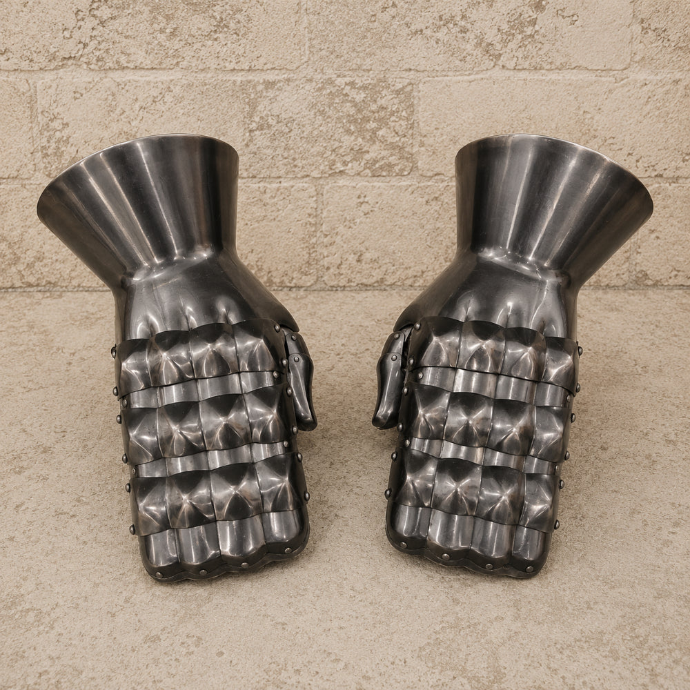 Medieval Steel Gauntlets – Knight Armor Gloves for LARP, SCA Combat & Reenactment