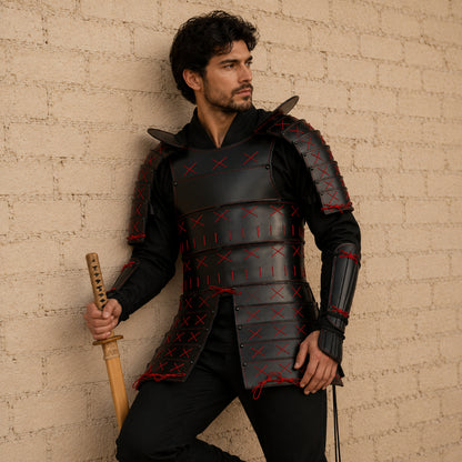 Samurai Leather Armor Suit – Medieval Warrior Costume for Ren Faire