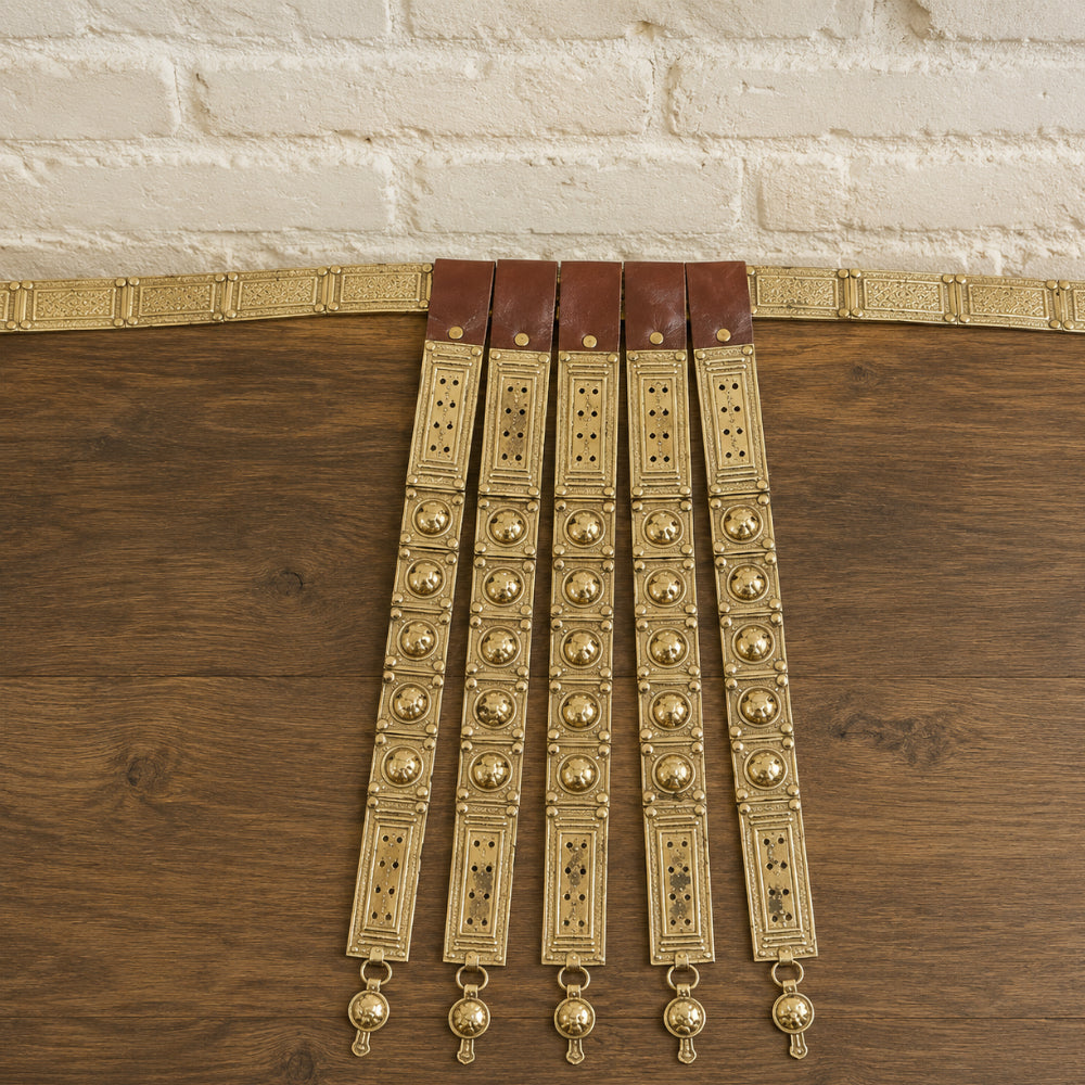 Roman Legionary Leather Belt with Brass Accents | Historical Reenactment Armor