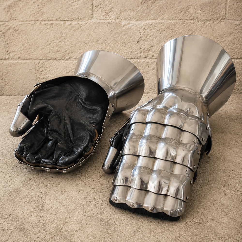 Medieval Steel Gauntlets – Knight Armor Gloves for LARP, SCA Combat & Reenactment