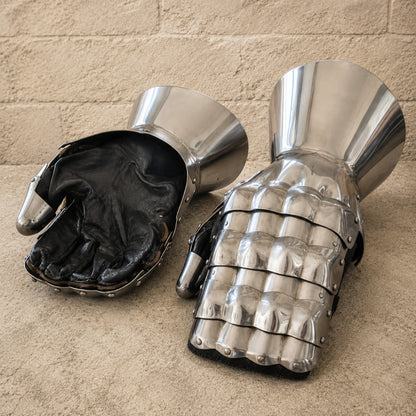 Medieval Steel Gauntlets – Knight Armor Gloves for LARP, SCA Combat & Reenactment