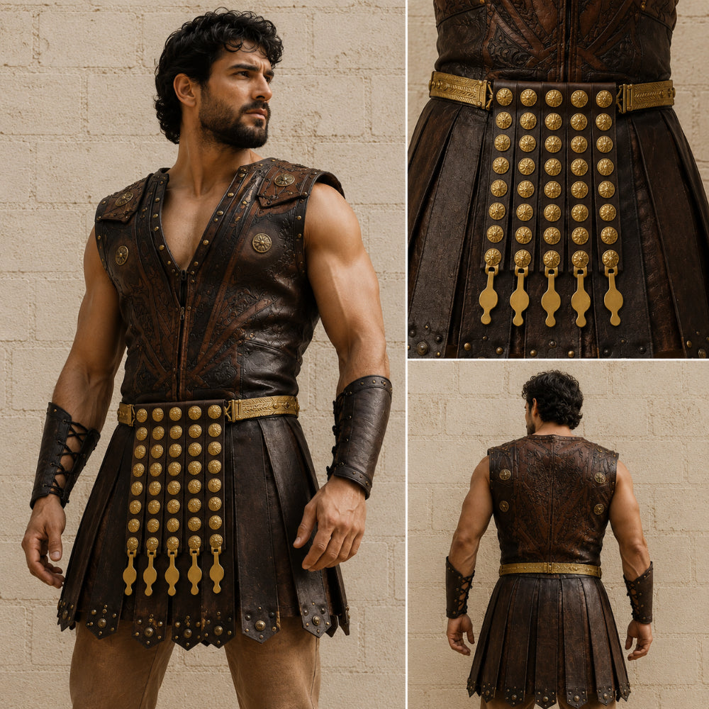 Roman Legionary Leather Cingulum Belt | Gladiator Armor for LARP & Ren Faire