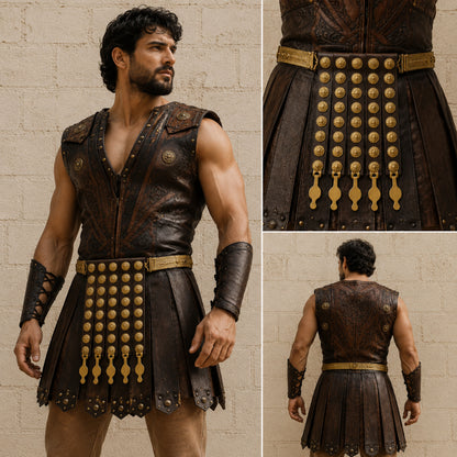 Roman Legionary Leather Cingulum Belt | Gladiator Armor for LARP & Ren Faire