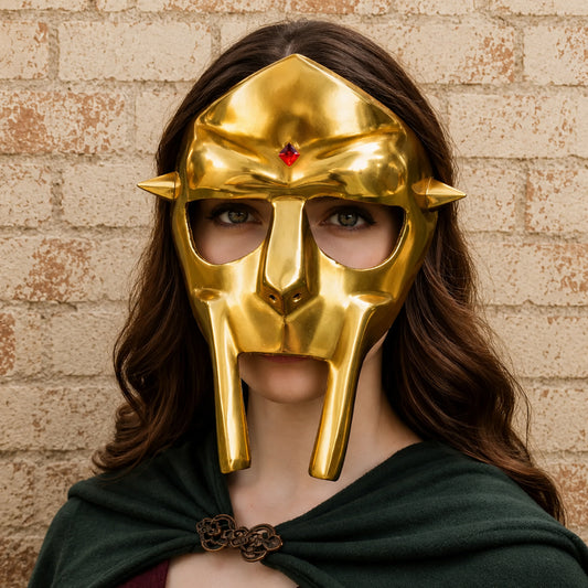 Medieval DOOM Mask Replica – Handmade Metal Rapper Mask | Hip Hop Cosplay Helmet | Fantasy Warrior Face Mask