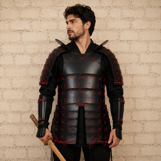 Samurai Leather Armor Suit – Medieval Warrior Costume for Ren Faire