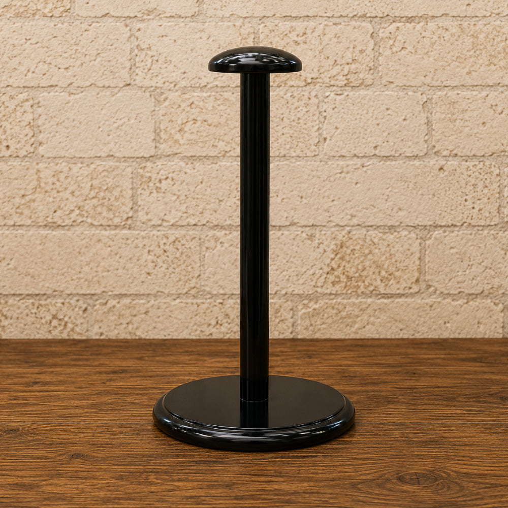 Roman Gladiator Helmet with Black Plume & Wooden Display Stand