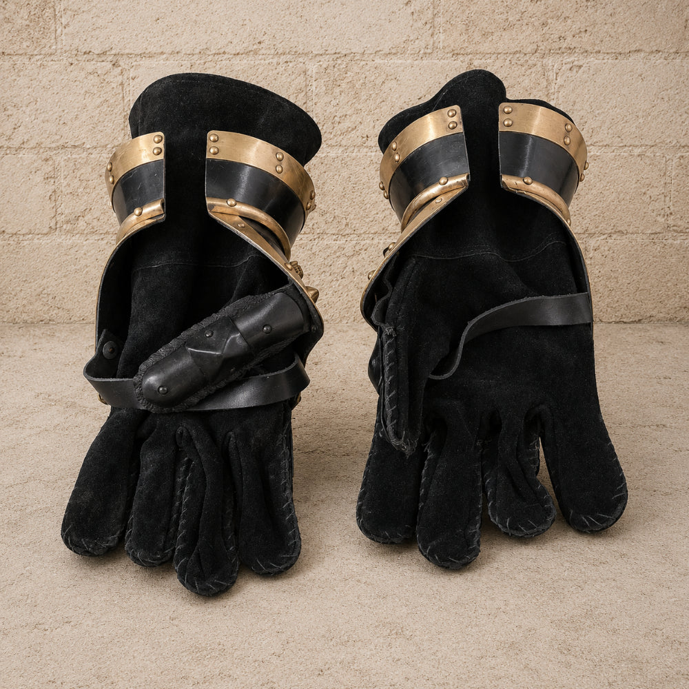Medieval 16 Gauge Steel Gauntlets – Functional Hand Armor with Leather Lining | SCA Combat, LARP & Reenactment Gloves
