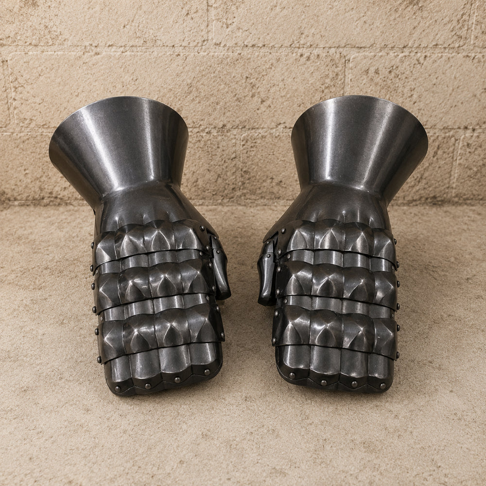 Medieval Steel Gauntlets – Knight Armor Gloves for LARP, SCA Combat & Reenactment