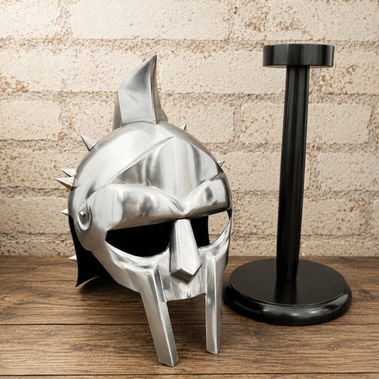 Maximus Gladiator Helmet Replica with Display Stand – Ancient Roman Warrior Armor Collectible