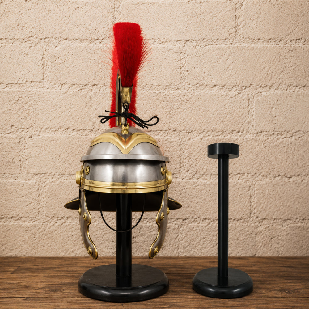 Roman Centurion Helmet with Red Plume & Display Stand – Perfect New Year Gift