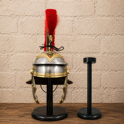 Roman Centurion Helmet with Red Plume & Display Stand – Perfect New Year Gift