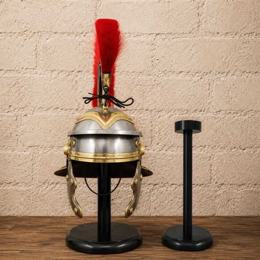 Roman Centurion Helmet with Red Plume & Display Stand – Perfect New Year Gift