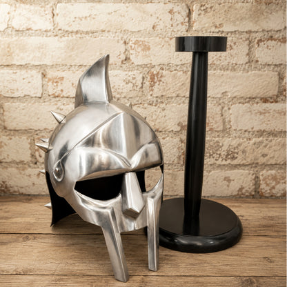 Maximus Gladiator Helmet Replica with Display Stand – Ancient Roman Warrior Armor Collectible