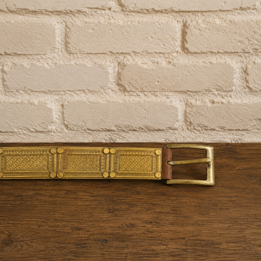 Roman Legionary Leather Belt with Brass Accents | Historical Reenactment Armor
