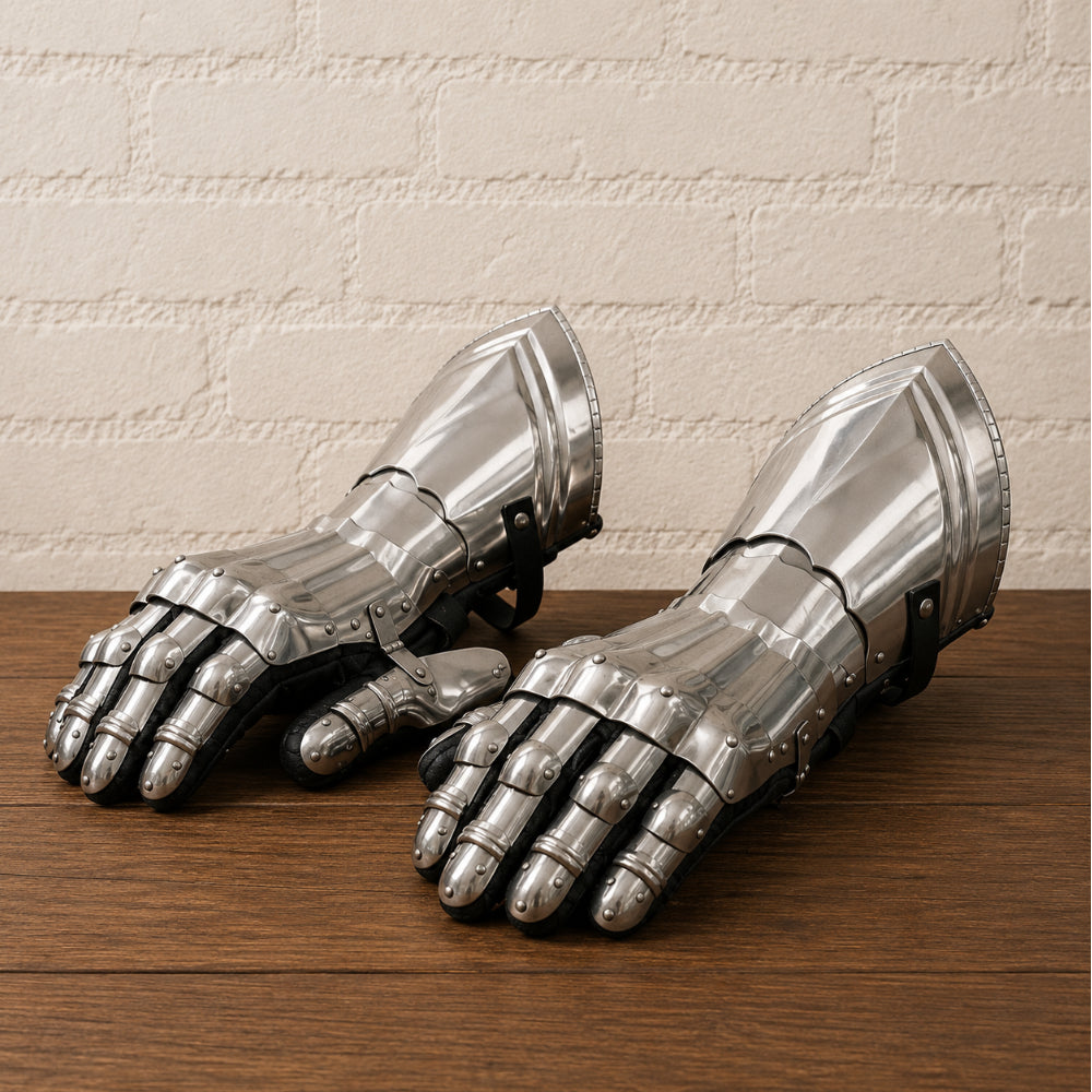 Medieval Steel Gauntlets – Knight Hand Armor for LARP, Cosplay & Reenactment