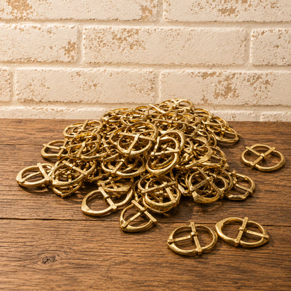Medieval Brass Belt Buckle – Handmade Solid Brass Hardware for LARP & Reenactment