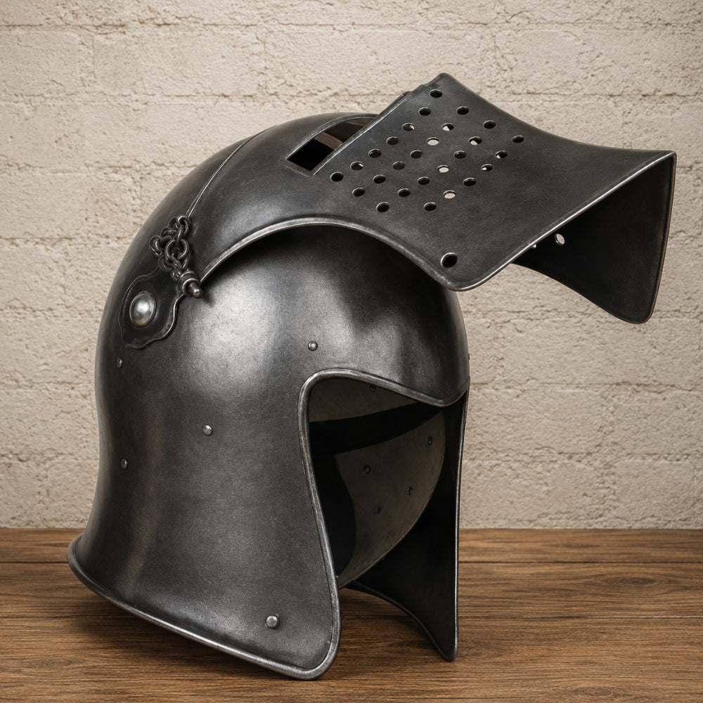 Medieval Barbuta Helmet – Wearable Knight Armor Helm for Reenactment, Cosplay & Display