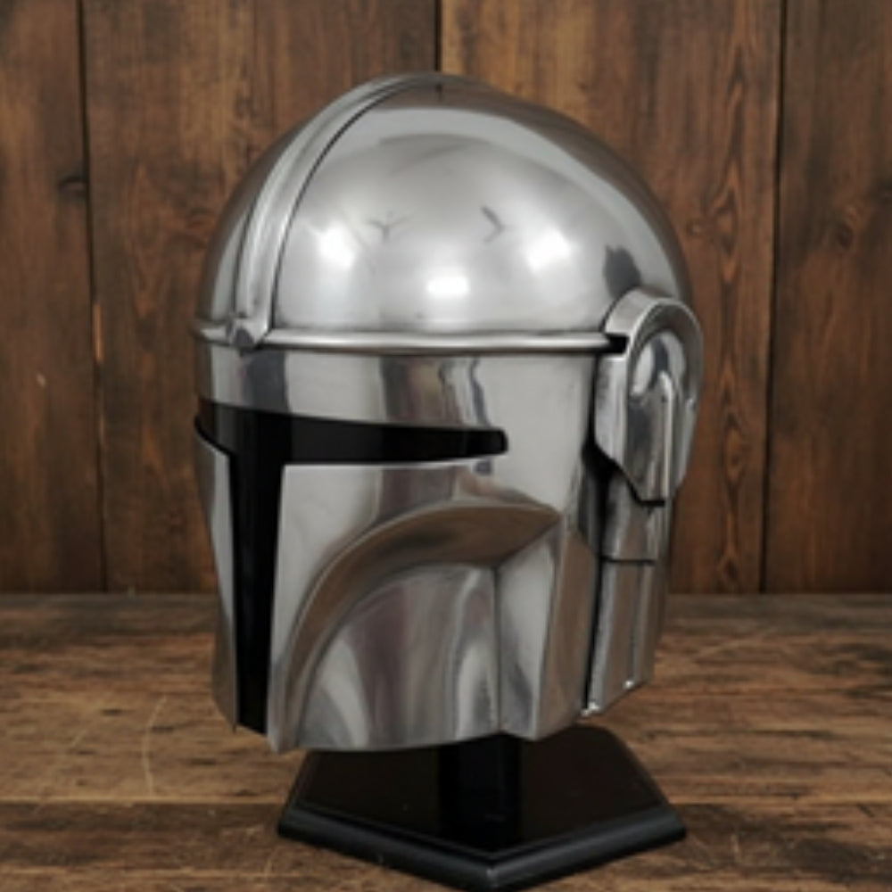 Mandalorian Helmet Cosplay Armor – Full Face Sci-Fi Warrior Helmet, Bounty Hunter Costume, LARP & Display