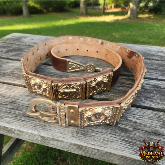 She-Wolf Legion Belt – Brass Casted Reenactment Belt for Roman Army & LARP
