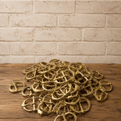 Medieval Brass Belt Buckle – Handmade Solid Brass Hardware for LARP & Reenactment