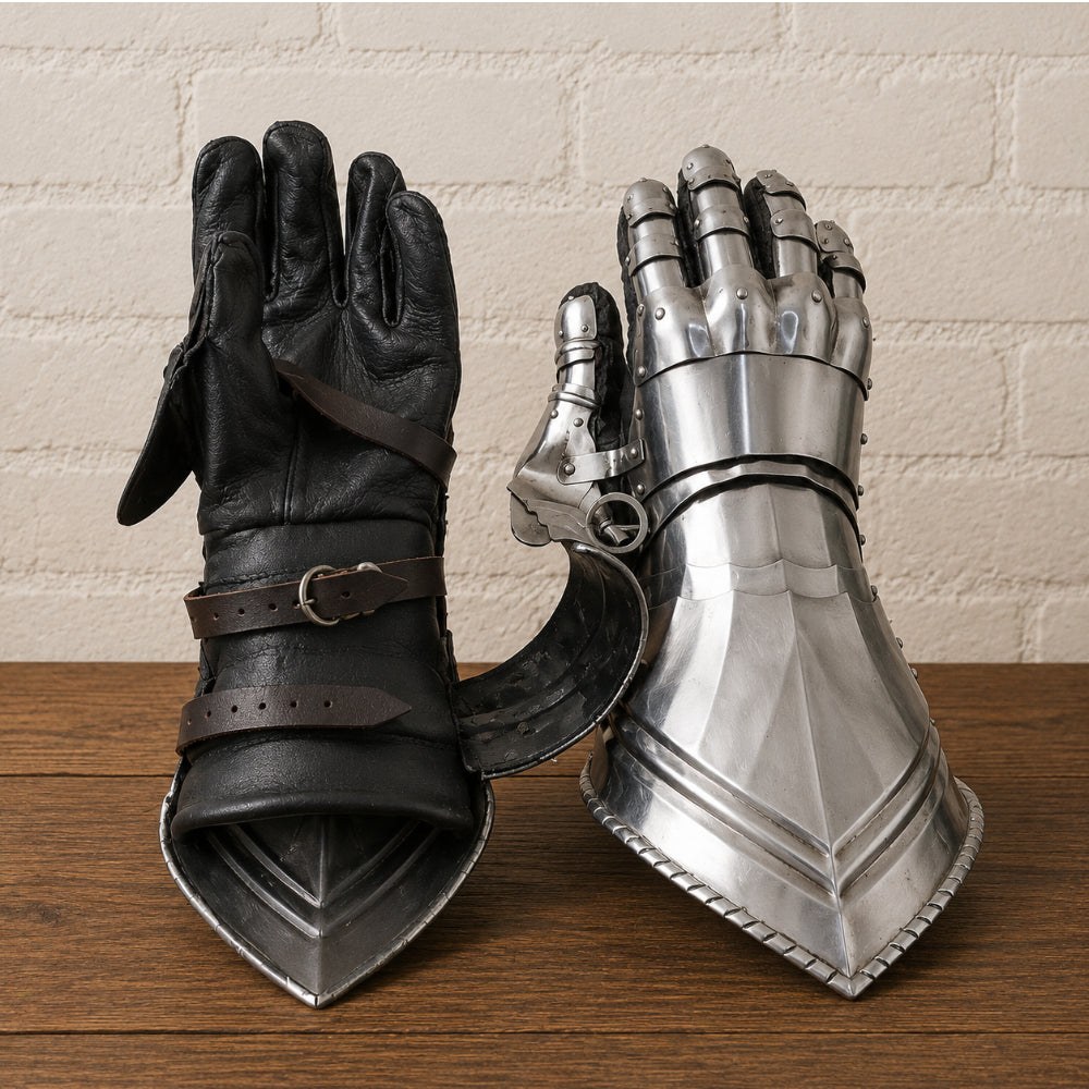 Medieval Steel Gauntlets – Knight Hand Armor for LARP, Cosplay & Reenactment