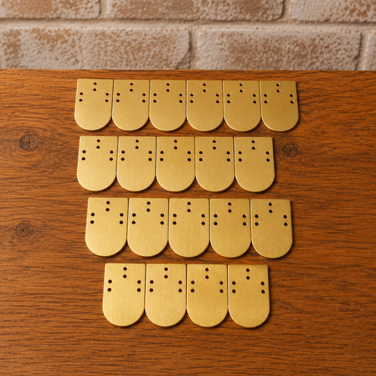 Brass Lorica Squamata Armor Scales – Loose Roman Scale Plates for Armor Repair, Type 14 (13 × 25 mm)